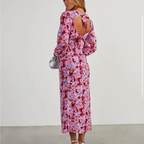 Lush Floral Maxi Dress in Pink and Red size medium - Picture 2 of 3